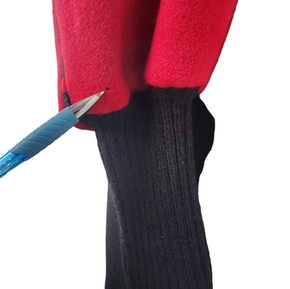 Vintage Wool Blend Women's Russell Scott Black & Red Floral zip up Jacket - Picture 13 of 13